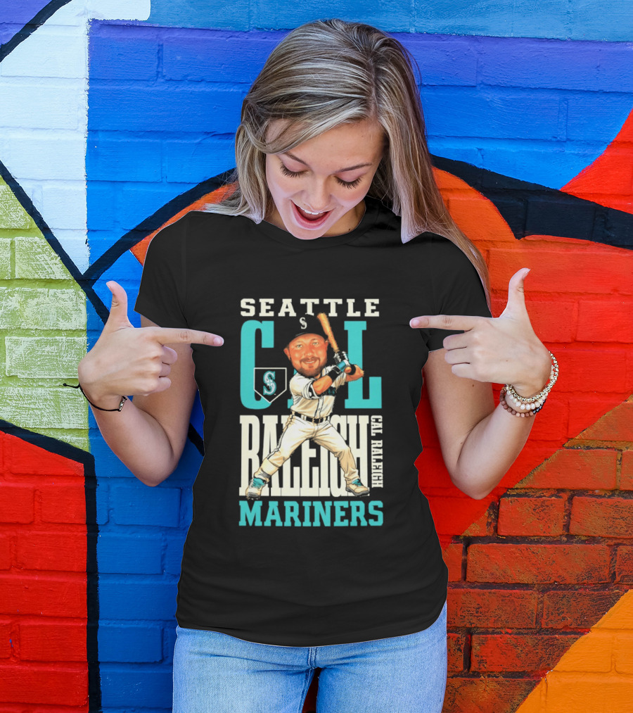 Seattle Mariners Cal Raleigh Baseball Caricature Mariners T-Shirt