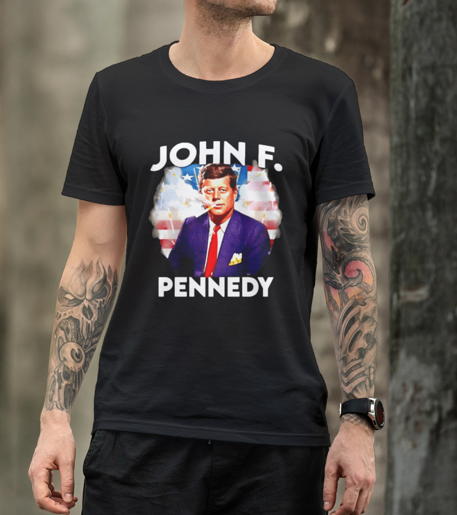 John F Pennedy JFK President Smoking Vape Flag T-Shirt