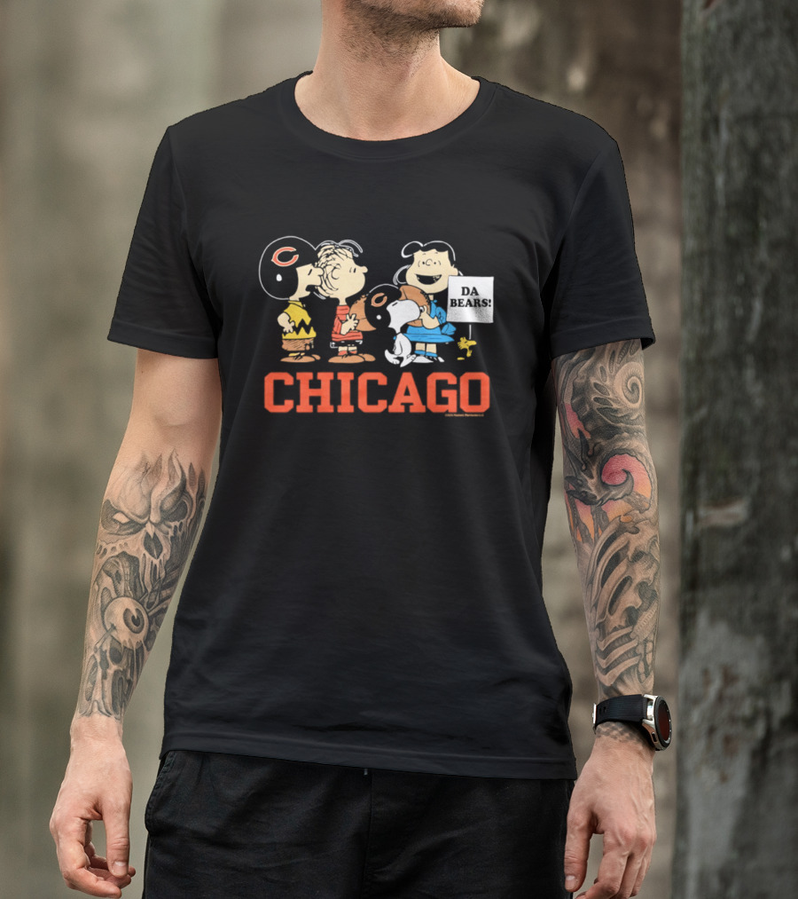 Chicago Bears Peanuts Characters Collaboration Da Bears T-Shirt