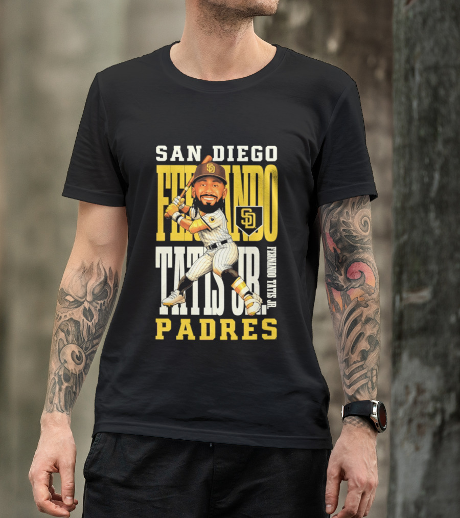 San Diego Padres Fernando Tatis Jr. Baseball Caricature SD Padres T-Shirt