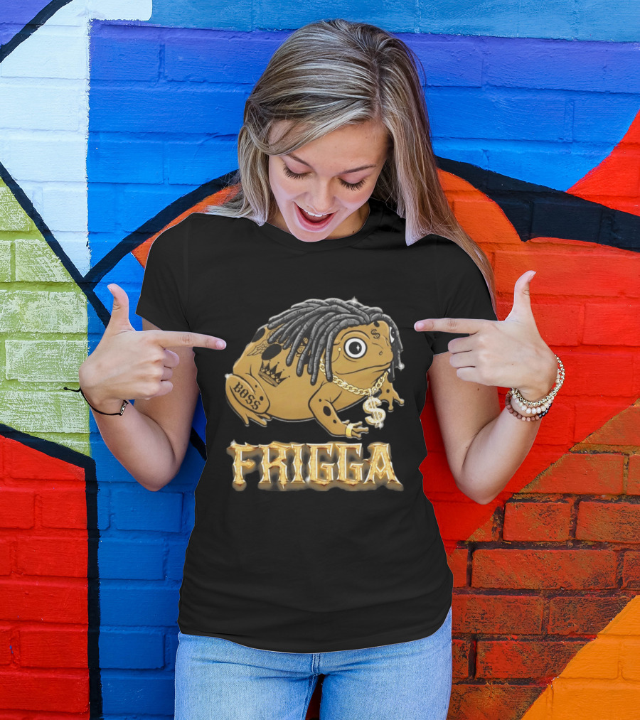 Frigga Boss Frog Crown Tattoos Dollar Chain T-Shirt