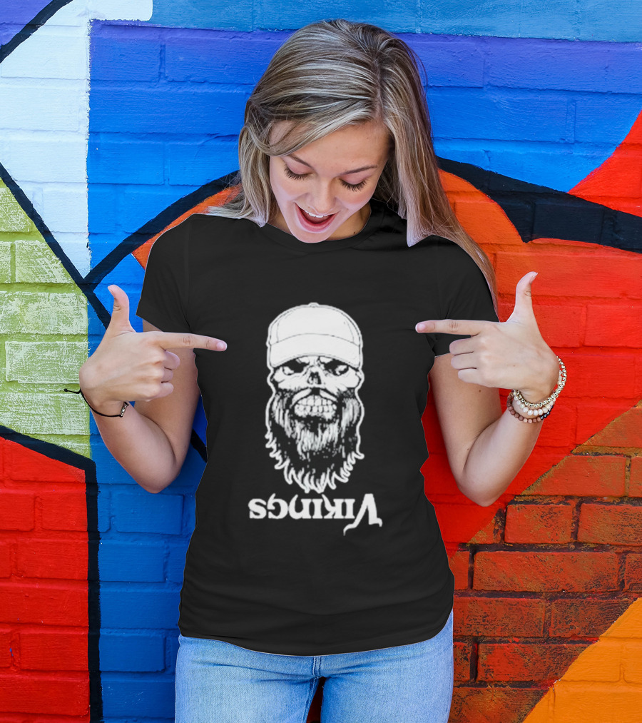 Luke Combs Vikings Tour Skull Beard Hat T-Shirt
