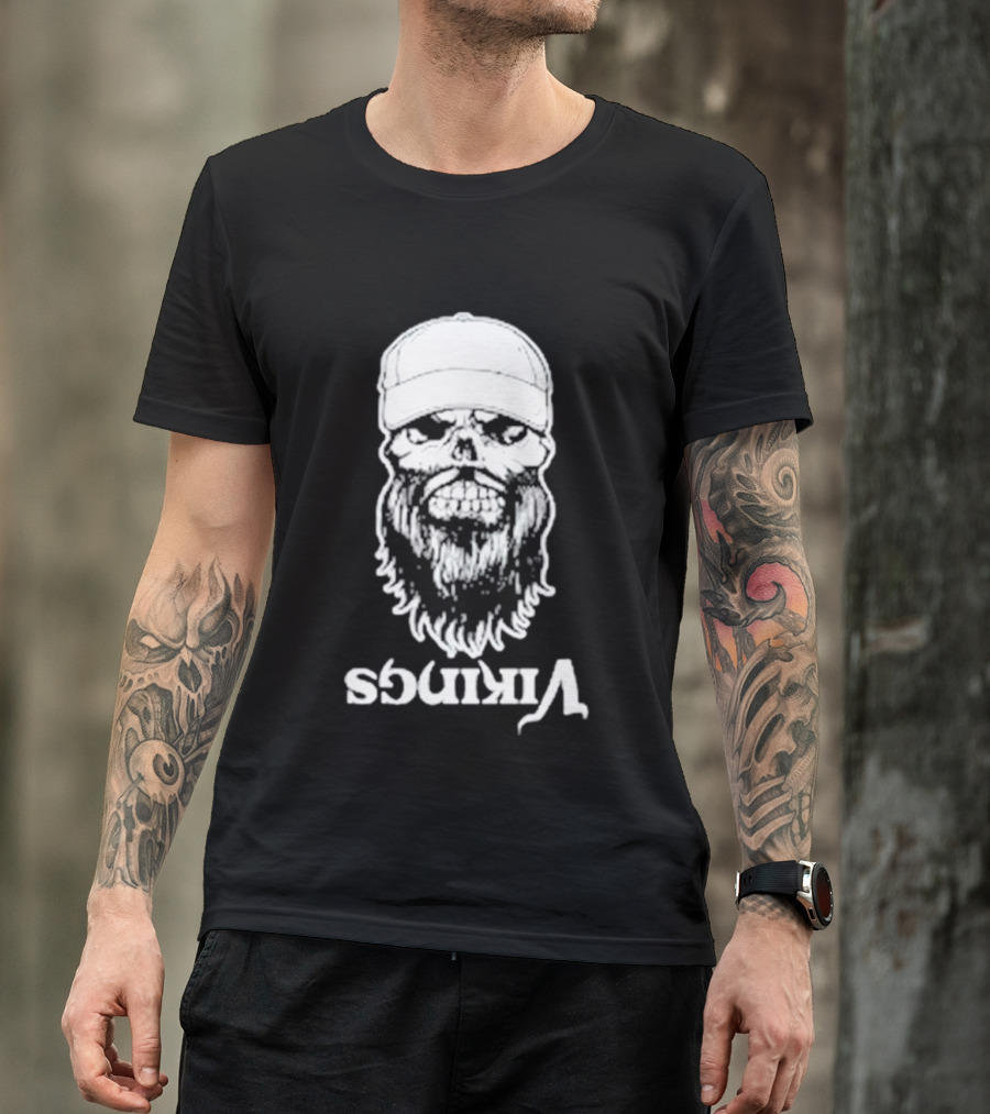 Luke Combs Vikings Tour Skull Beard Hat T-Shirt