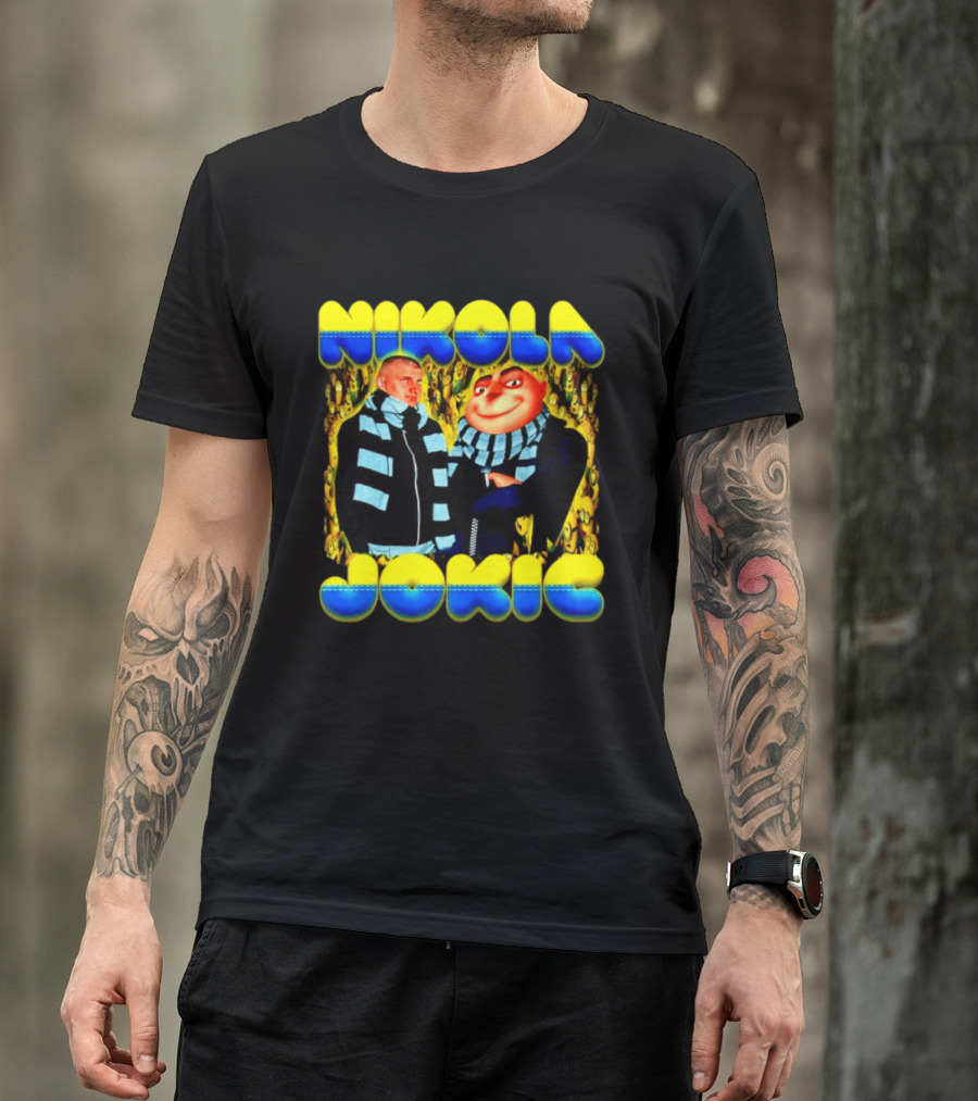 Nikola Jokic Denver Nuggets Gru Minions Scarf T-Shirt