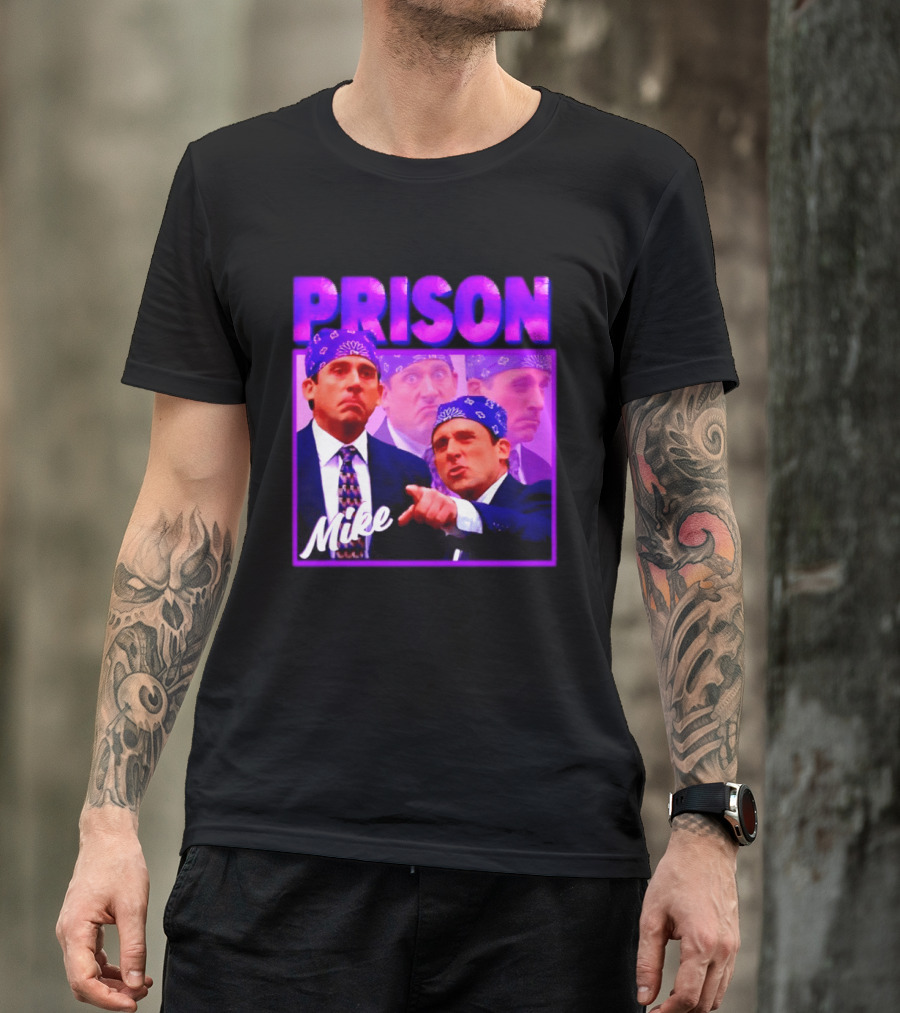 Prison Mike The Office Steve Carell Michael Scott Bandana Suit T-Shirt