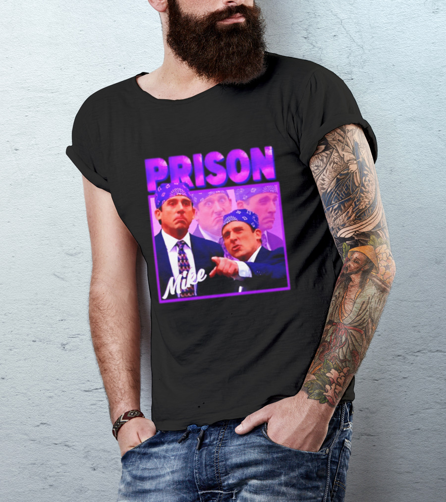 Prison Mike The Office Steve Carell Michael Scott Bandana Suit T-Shirt