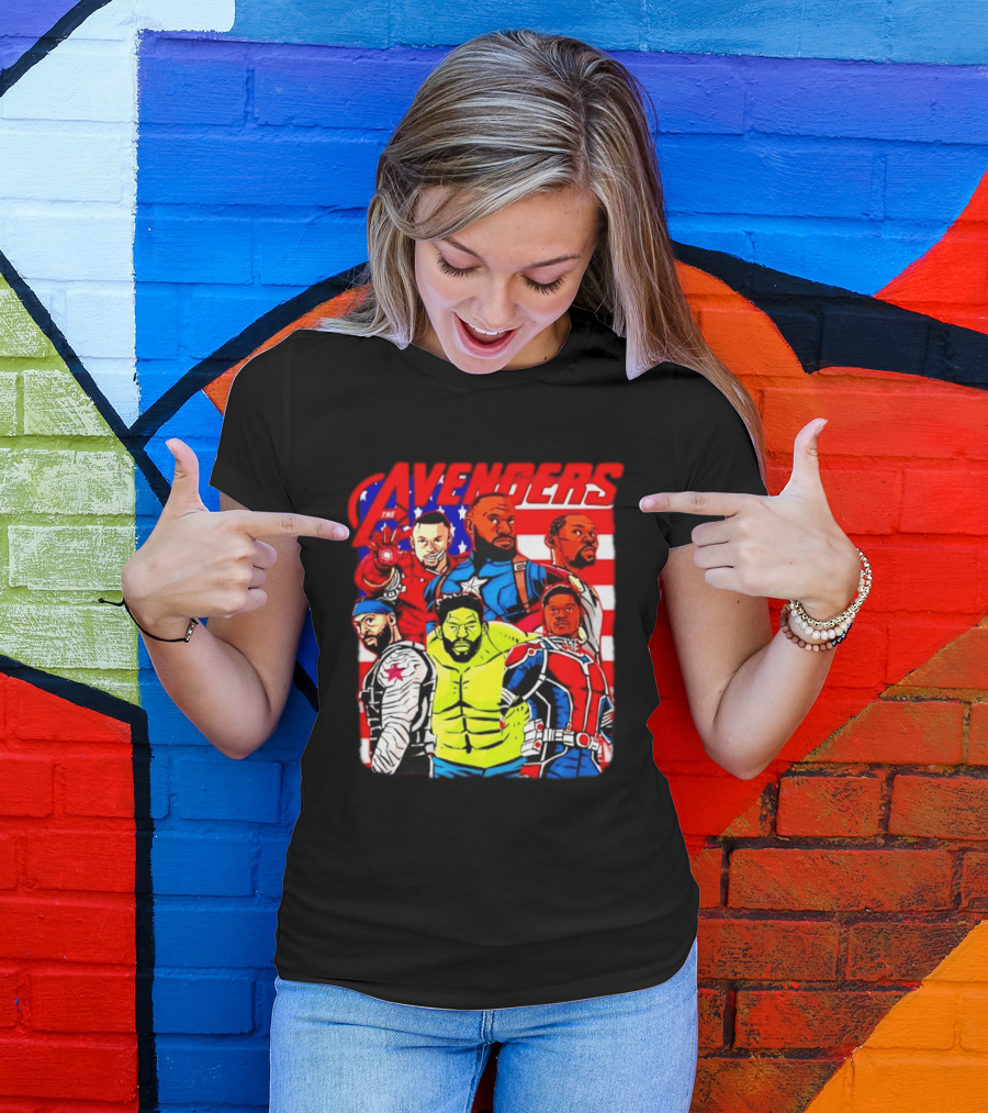 Avengers Basketball Superstars LeBron James Stephen Curry Kevin Durant Anthony Davis Hulk Ant Man T-Shirt