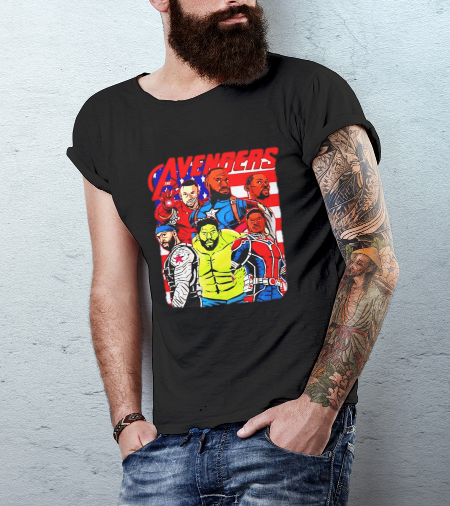 Avengers Basketball Superstars LeBron James Stephen Curry Kevin Durant Anthony Davis Hulk Ant Man T-Shirt