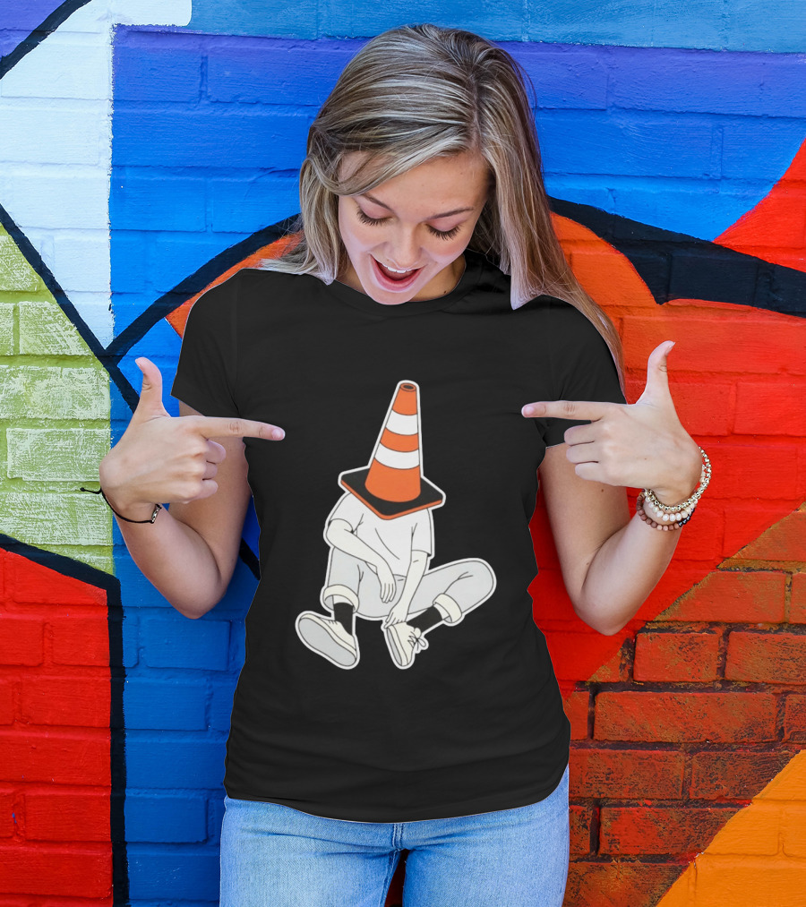 Under Construction Introvert Mode Traffic Cone Head Silent Reflection T-Shirt