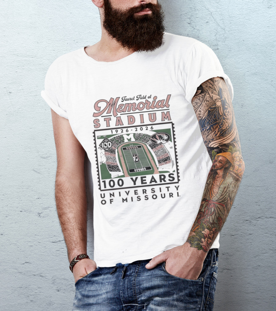 Faurot Field At Memorial Stadium 100 Years 1926 2026 University Of Missouri T-Shirt