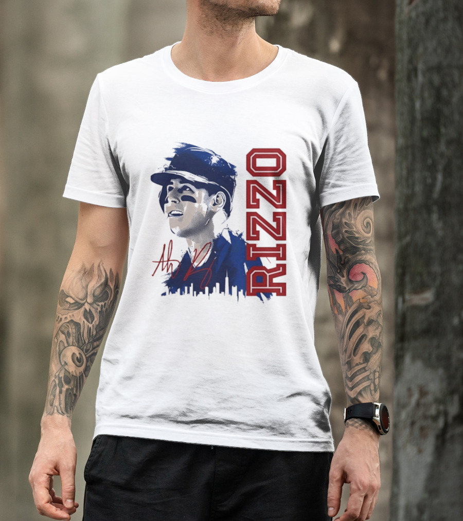 Anthony Rizzo Cubs Splatter Illustration Rizzo T-Shirt