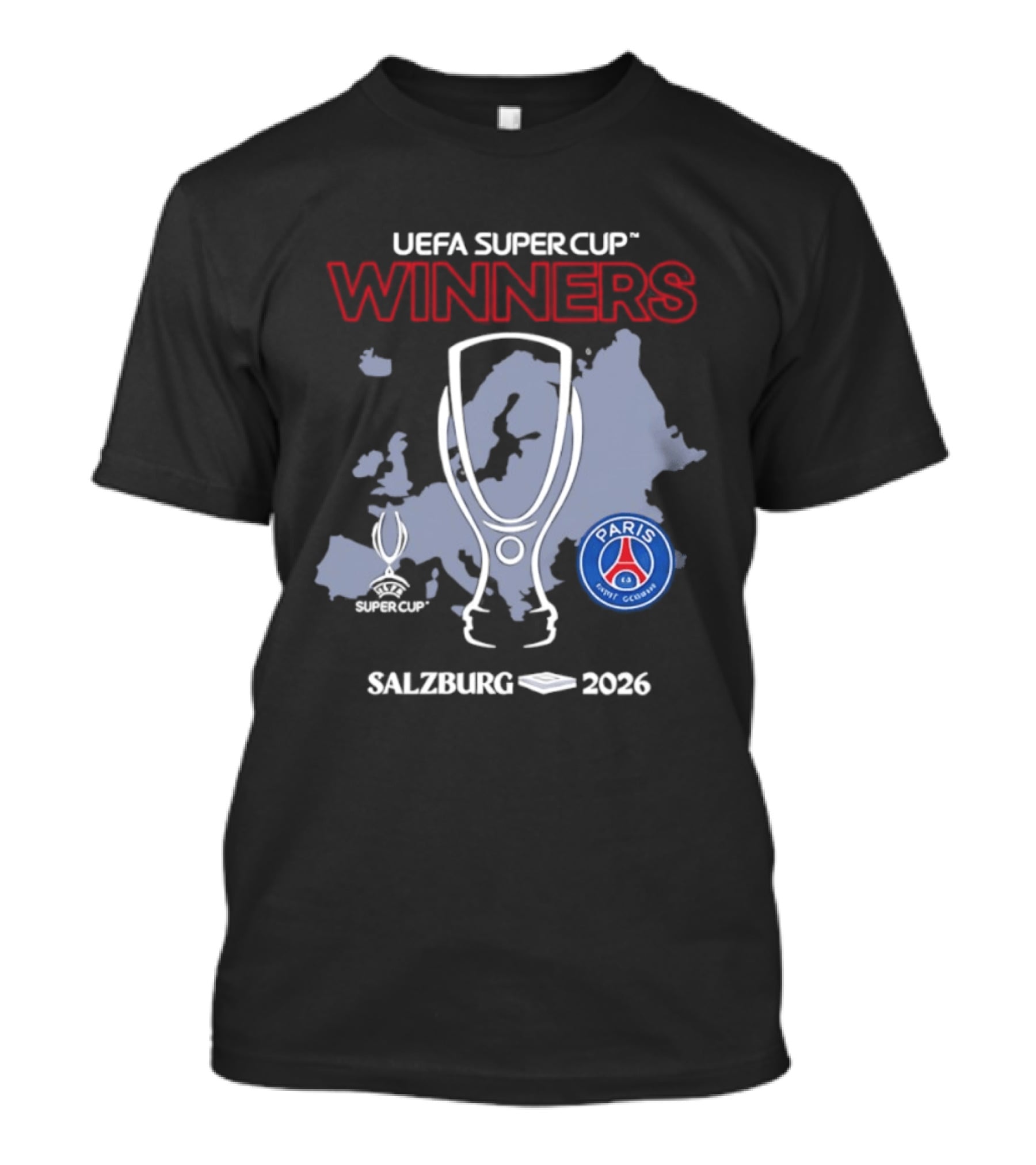 UEFA Super Cup Winners Paris Saint Germain Salzburg 2026 T-Shirt