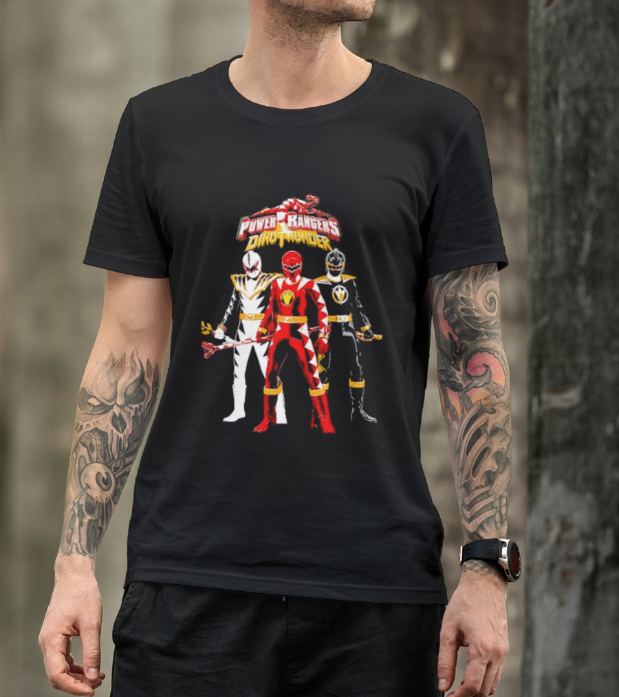 Power Rangers Dino Thunder Red Ranger Team Trio Power Stance T-Shirt