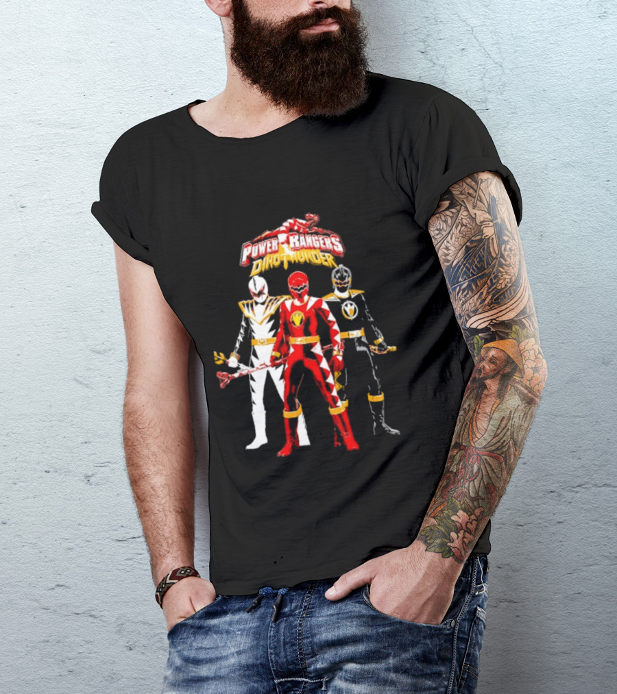 Power Rangers Dino Thunder Red Ranger Team Trio Power Stance T-Shirt