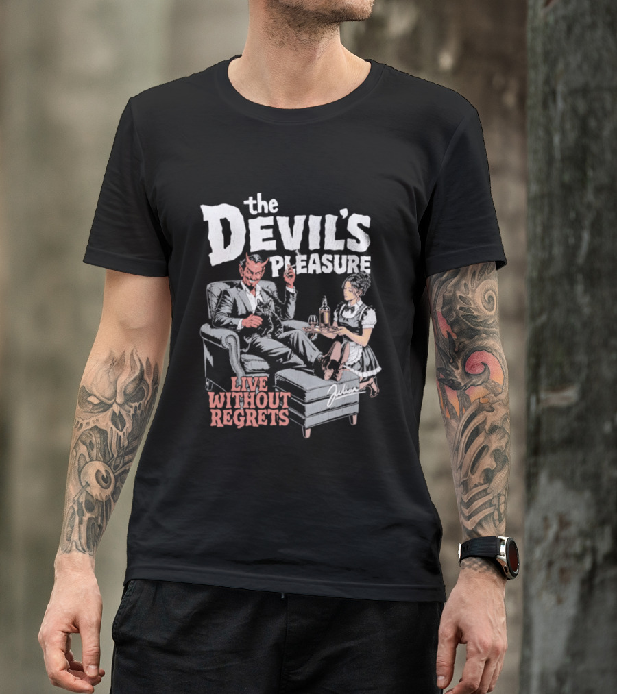 The Devil's Pleasure Live Without Regrets Vintage Lounge Scene T-Shirt