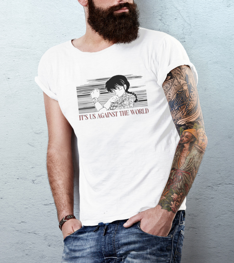Ranma Saotome It's Us Against The World Anime Iconic Manga T-Shirt