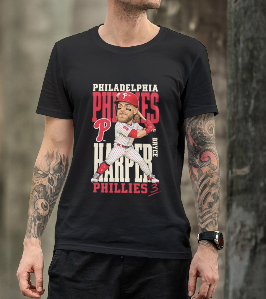 Philadelphia Phillies Bryce Harper 3 Caricature 2026 MLB Season T-Shirt