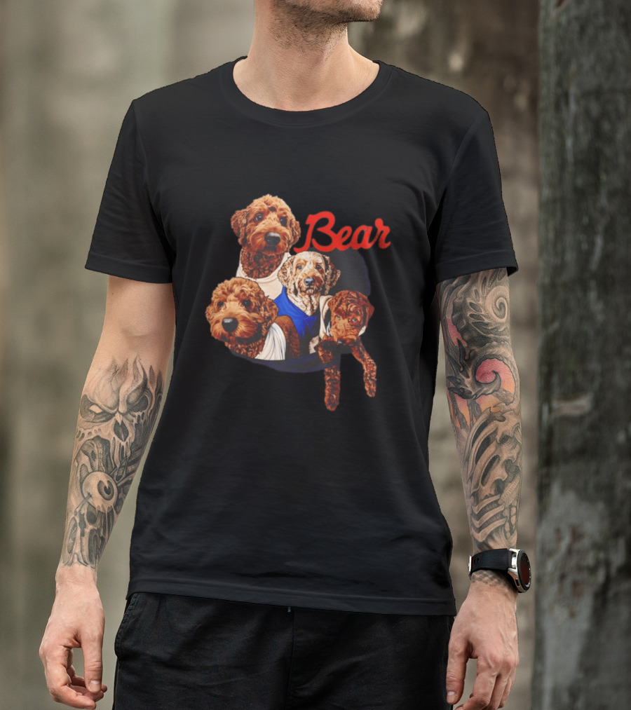 Chicago Bears Goldendoodle Four Dogs Bear T-Shirt