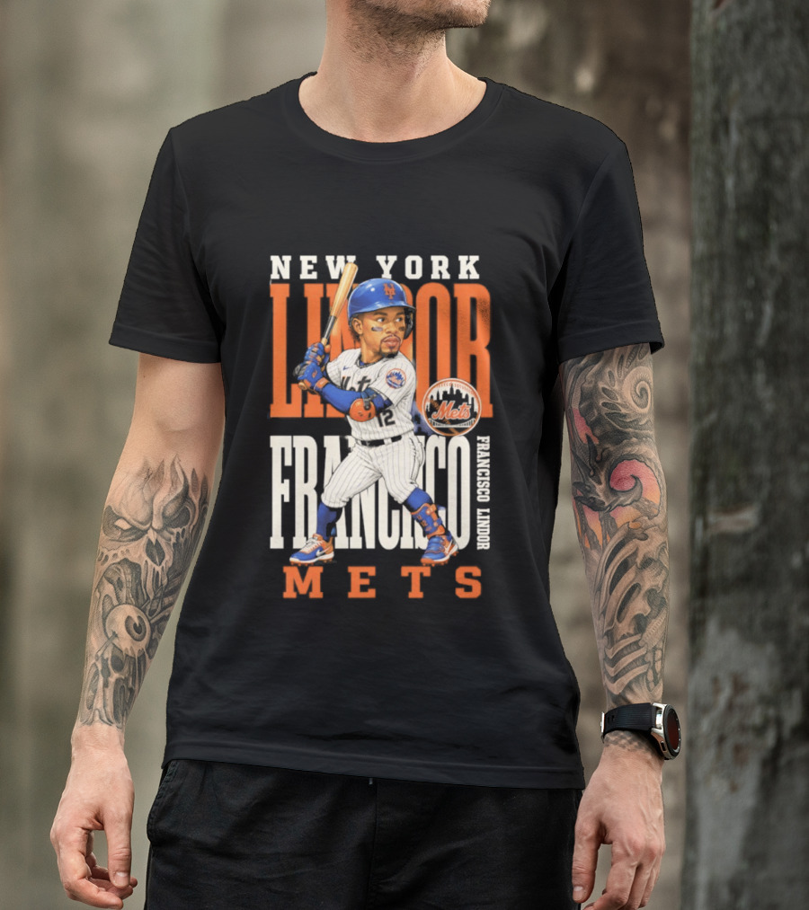 New York Lindor Francisco Mets 2026 Baseball Caricature T-Shirt