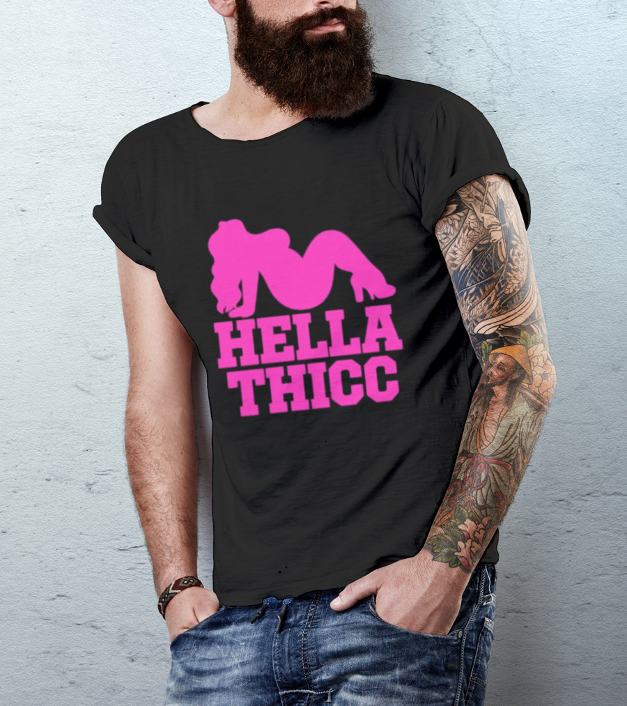 Hella Thicc Curvy Body Positive Pink T-Shirt