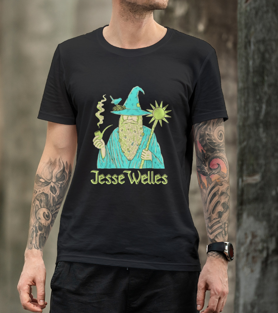 Jesse Welles Wizard Pipe Staff Bird Wizardry Magic T-Shirt