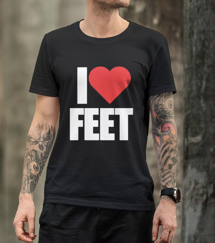 I Heart Feet Bold Red Heart Fun T-Shirt