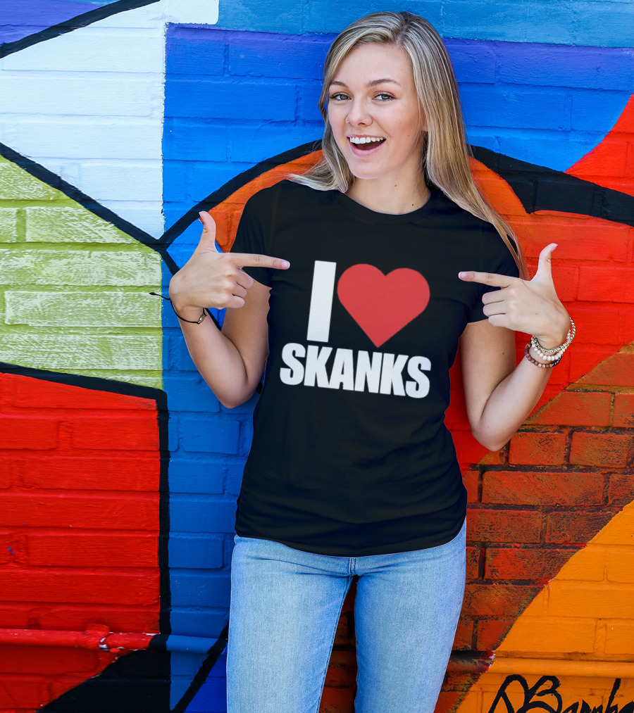 I Heart Skanks Red Love Symbol Humor T-Shirt