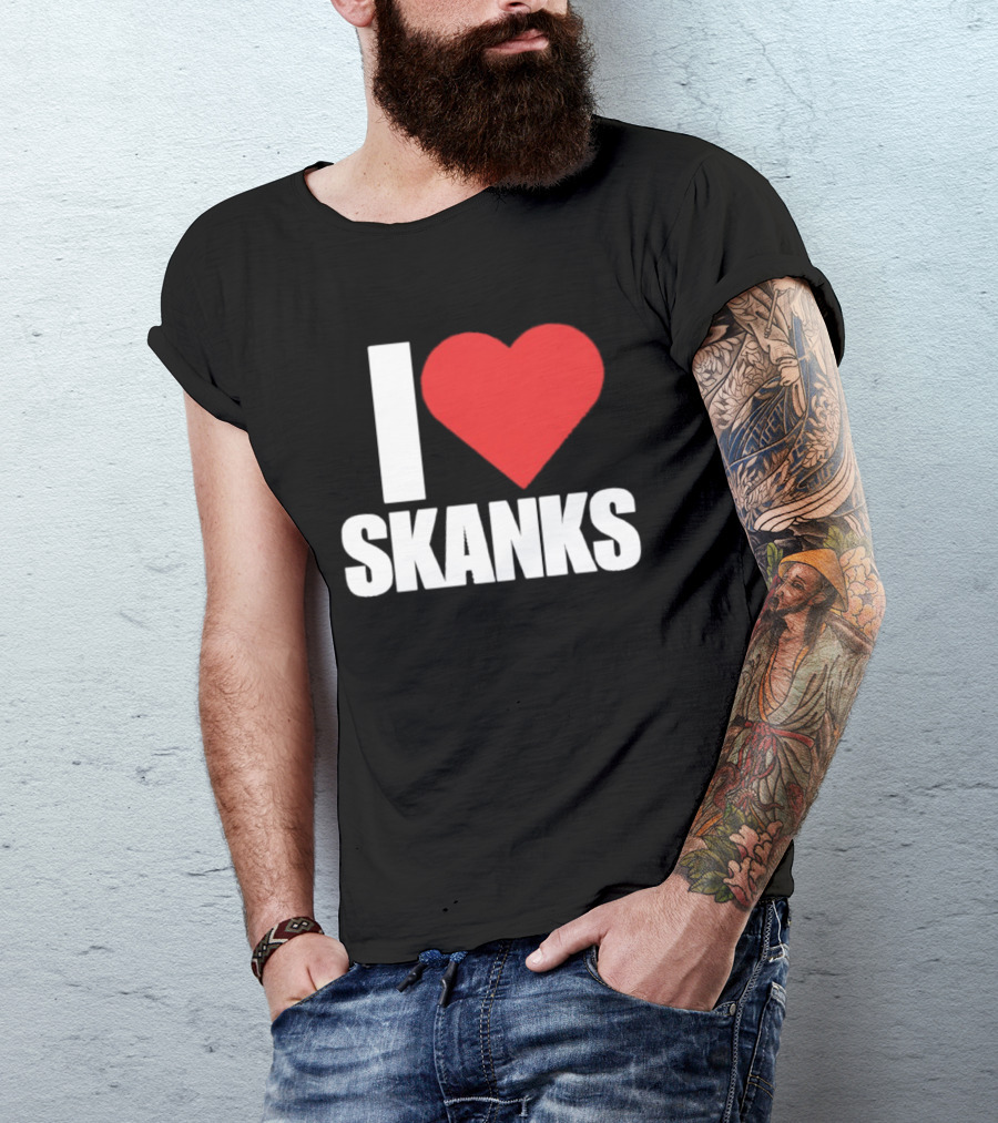 I Heart Skanks Red Love Symbol Humor T-Shirt