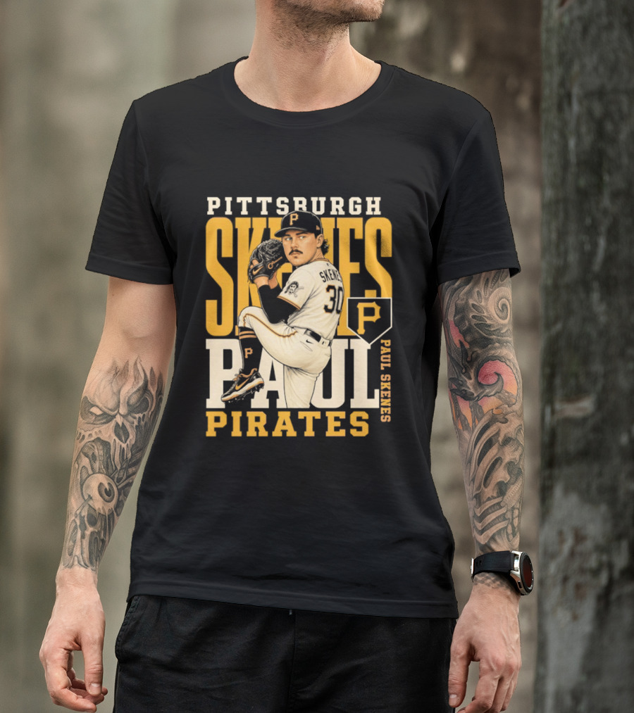 Pittsburgh Pirates Paul Skenes 34 Baseball Player Caricature 2026 Season T-Shirt