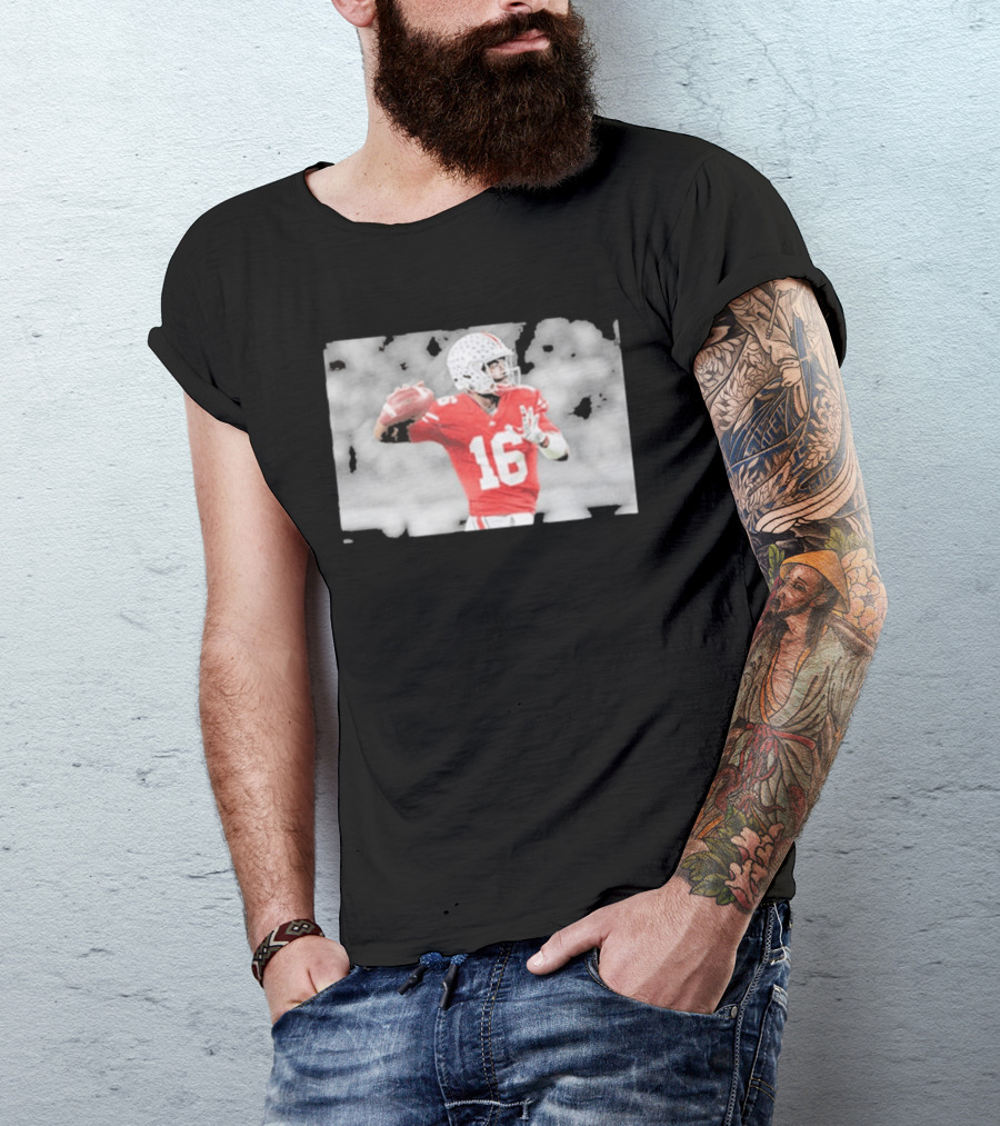 J.T. Barrett Ohio State Buckeyes #16 Football Quarterback Legend T-Shirt