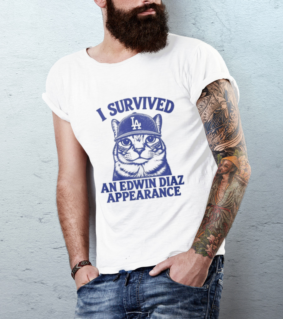 I Survived An Edwin Diaz Appearance LA Cat T-Shirt