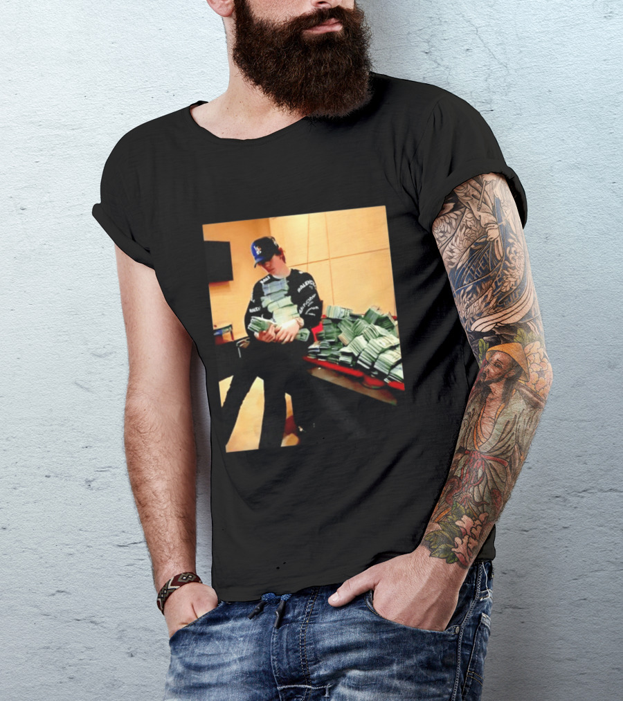 Balenciaga Black Long Sleeve With RALEC And Los Angeles Cap T-Shirt