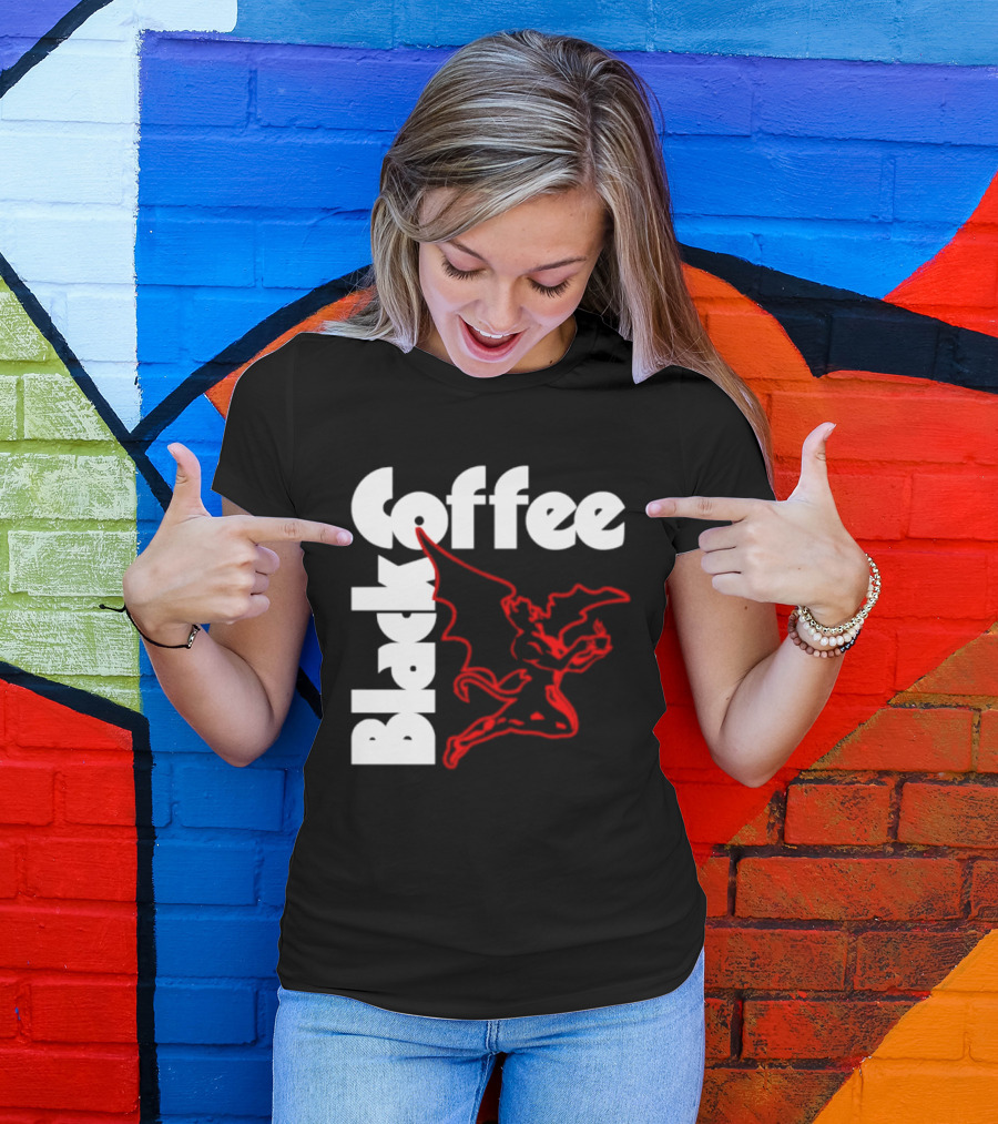 Black Coffee Devil Caffeine Drinking T-Shirt