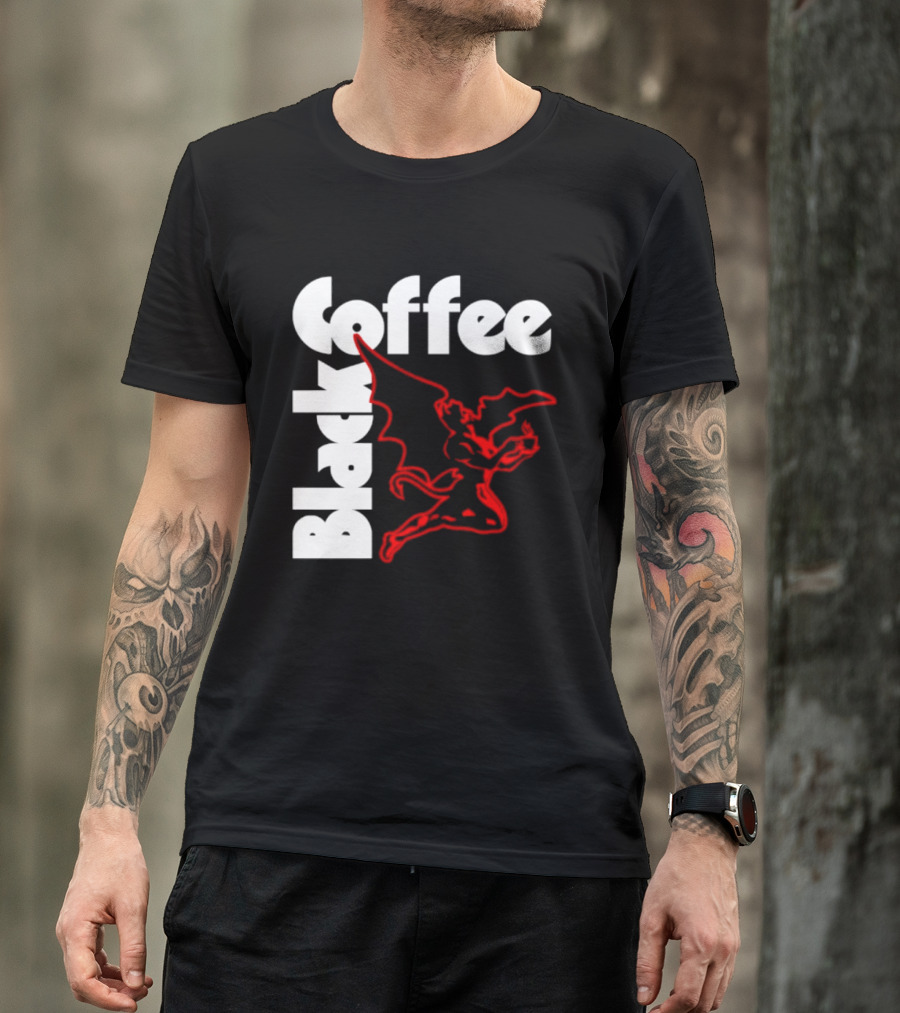 Black Coffee Devil Caffeine Drinking T-Shirt