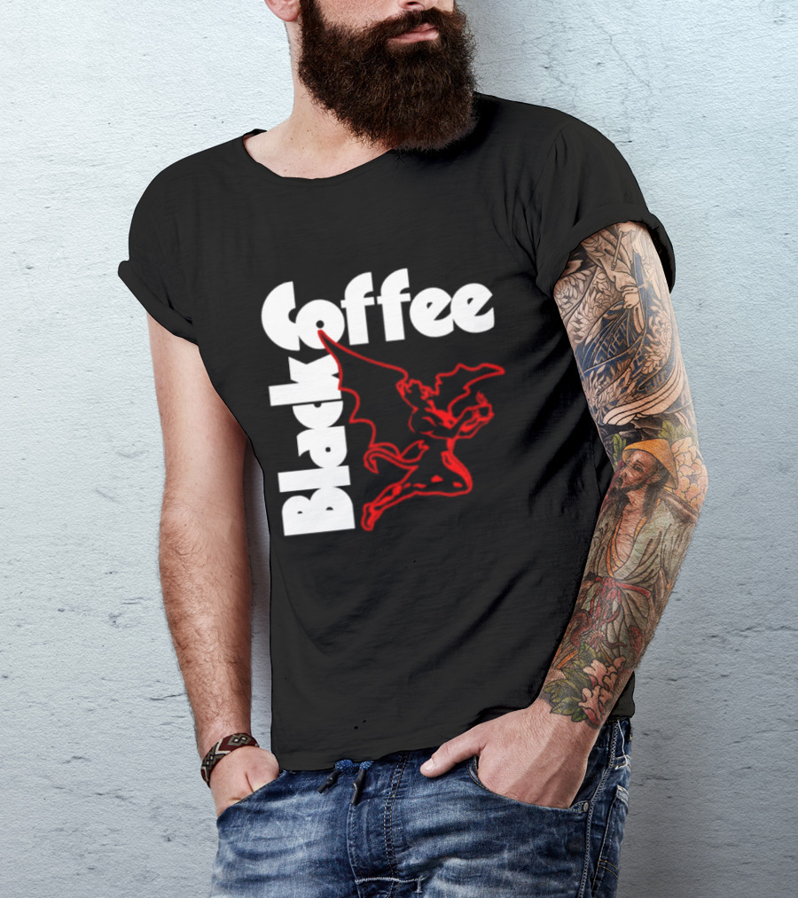Black Coffee Devil Caffeine Drinking T-Shirt