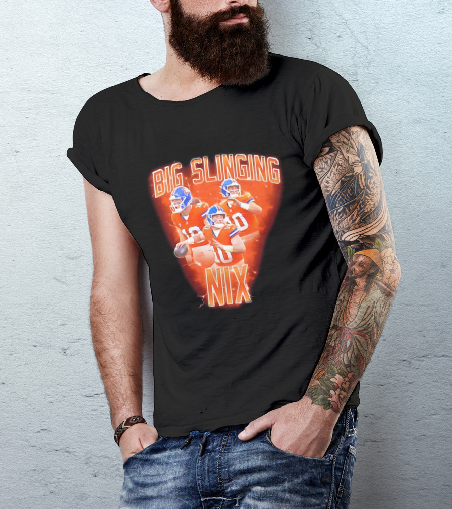 Denver Broncos Big Slinging Bo Nix Collage T-Shirt