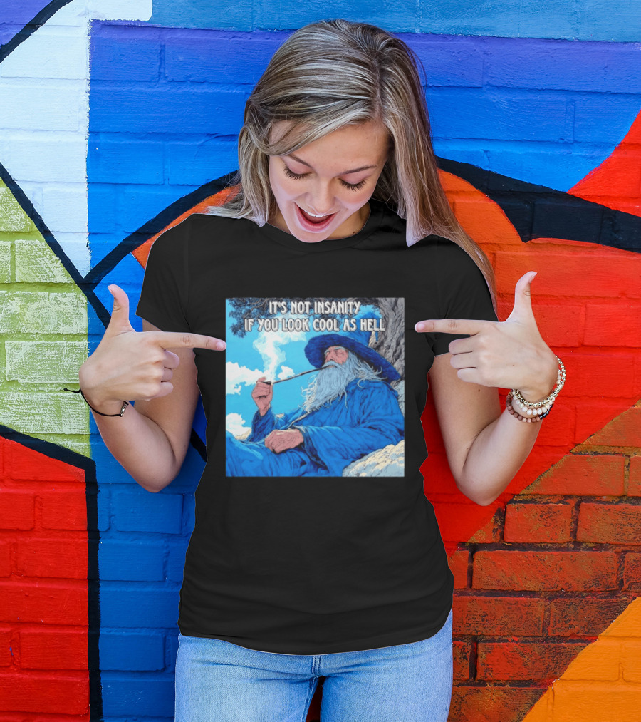 It's Not Insanity If You Look Cool As Hell Wizard Smoking Pipe T-Shirt