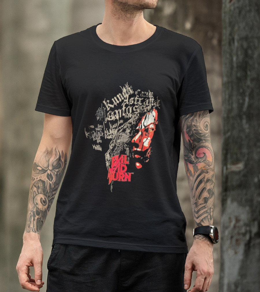 Kunda Astaroth Manto Satta Evil Dead Burn Face Typographic T-Shirt