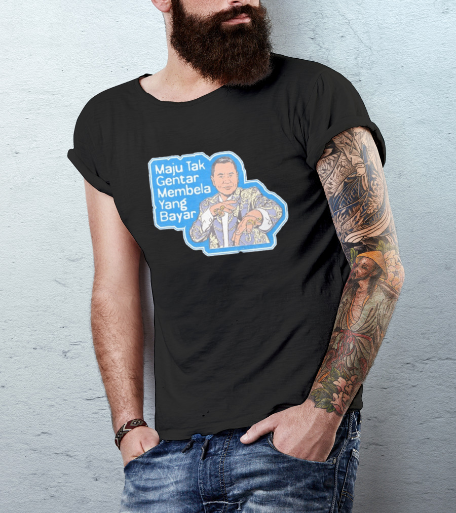 Maju Tak Gentar Membela Yang Bayar Indonesia Iconic Suit Pose T-Shirt