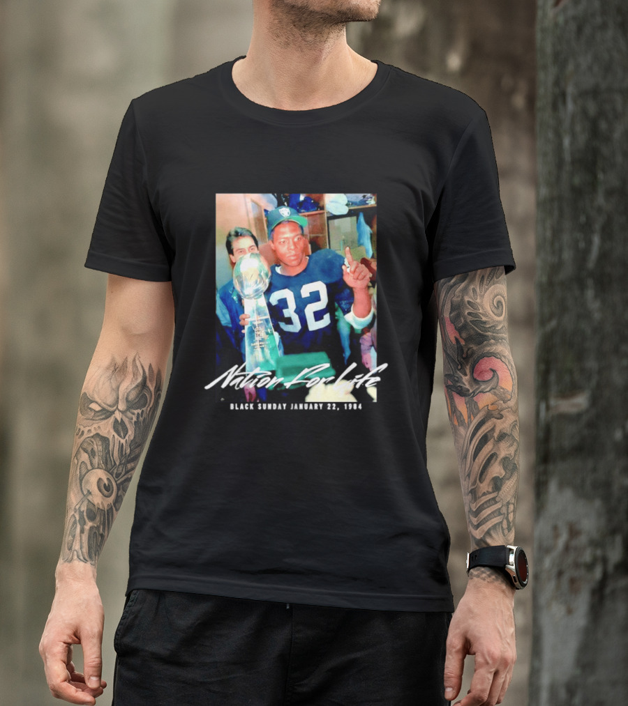 Marcus Allen Nation For Life Black Sunday January 22 1984 T-Shirt
