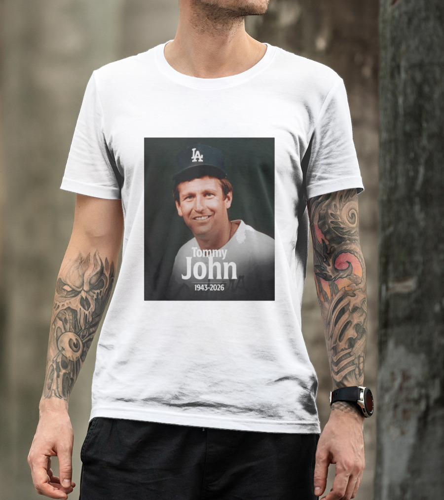 Tommy John 1943 2026 Los Angeles Baseball Memoriam T-Shirt