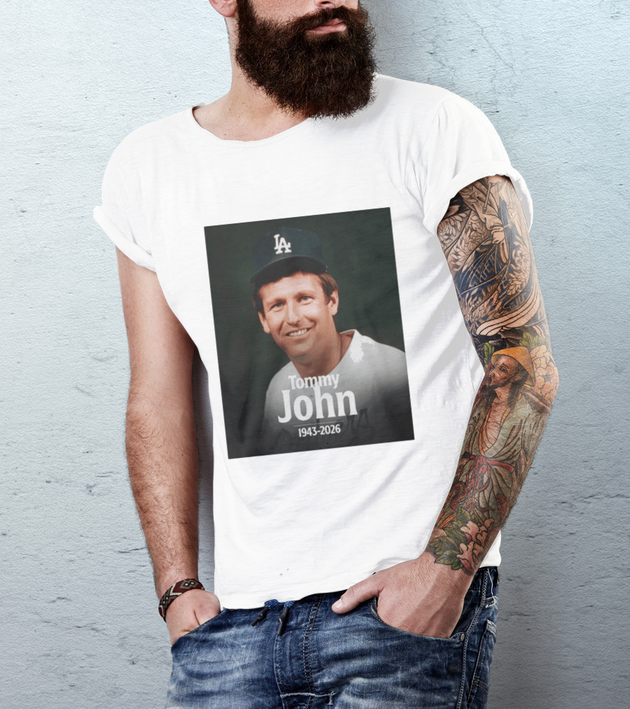 Tommy John 1943 2026 Los Angeles Baseball Memoriam T-Shirt