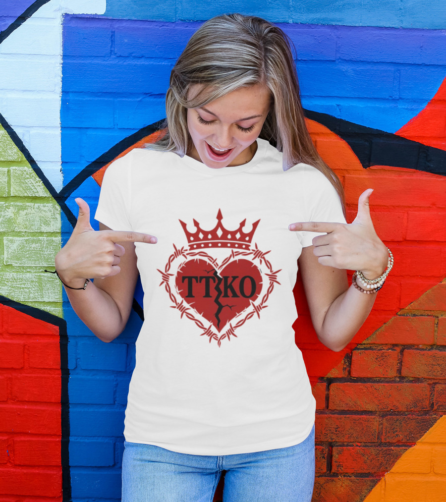 TTKO Broken Heart Crown Barbed Wire T-Shirt