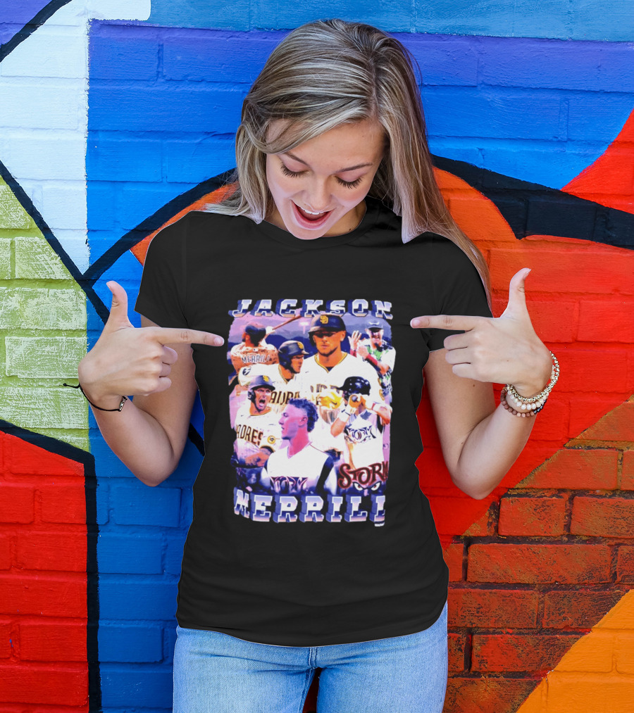 Jackson Merrill Padres Storm Baseball Collage San Diego T-Shirt