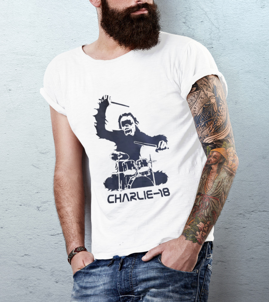 Charlie 18 Bigfoot Drumming T-Shirt