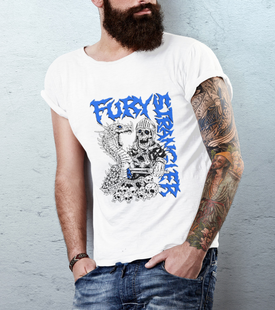 Fury Stranger Skeleton Knight And Dragon T-Shirt