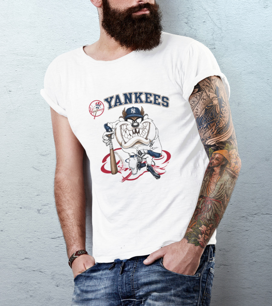 NY Yankees Tasmanian Devil Looney Tunes Baseball MLB T-Shirt