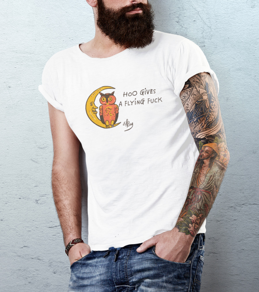 Hoo Gives A Flying Fuck Owl Moon Elyx T-Shirt