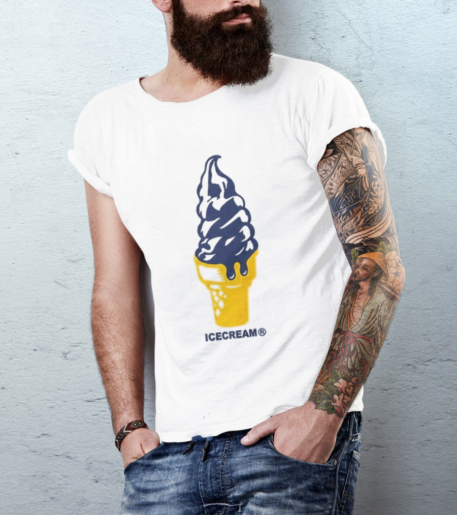 Trevor Goosby Ice Cream Blue And Yellow Cone T-Shirt
