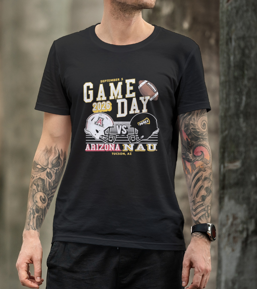 Arizona NAU Game Day September 5 2026 Tucson Helmets Football T-Shirt